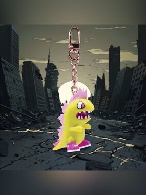 NEW Tokidoki Tokimon Kaiju Vinyl Keychain Angry Japanese Green Monster NIB